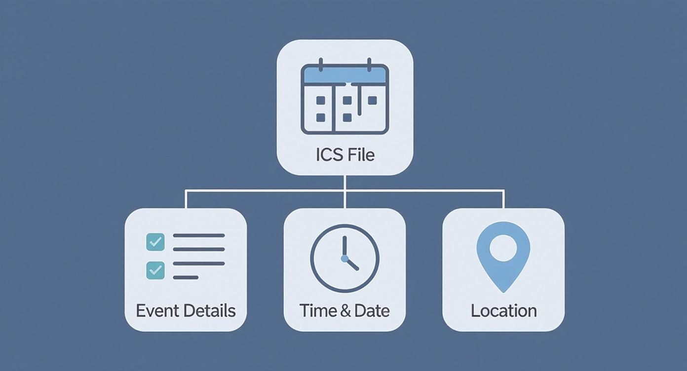 Infographic about ics file for google calendar