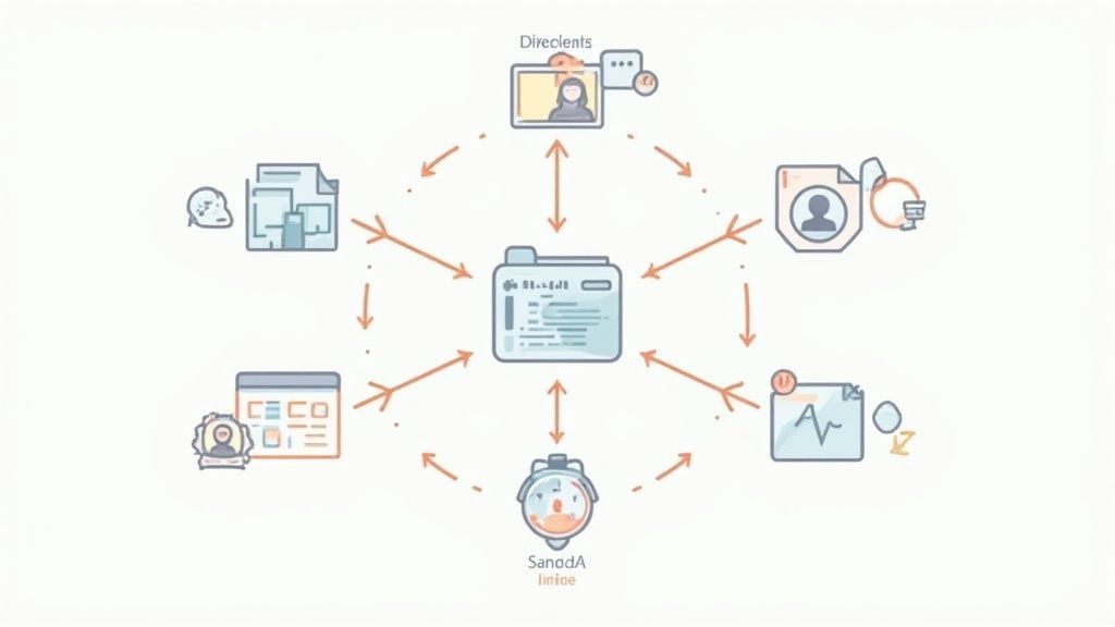 An illustration of a smart calendar interface with event details.