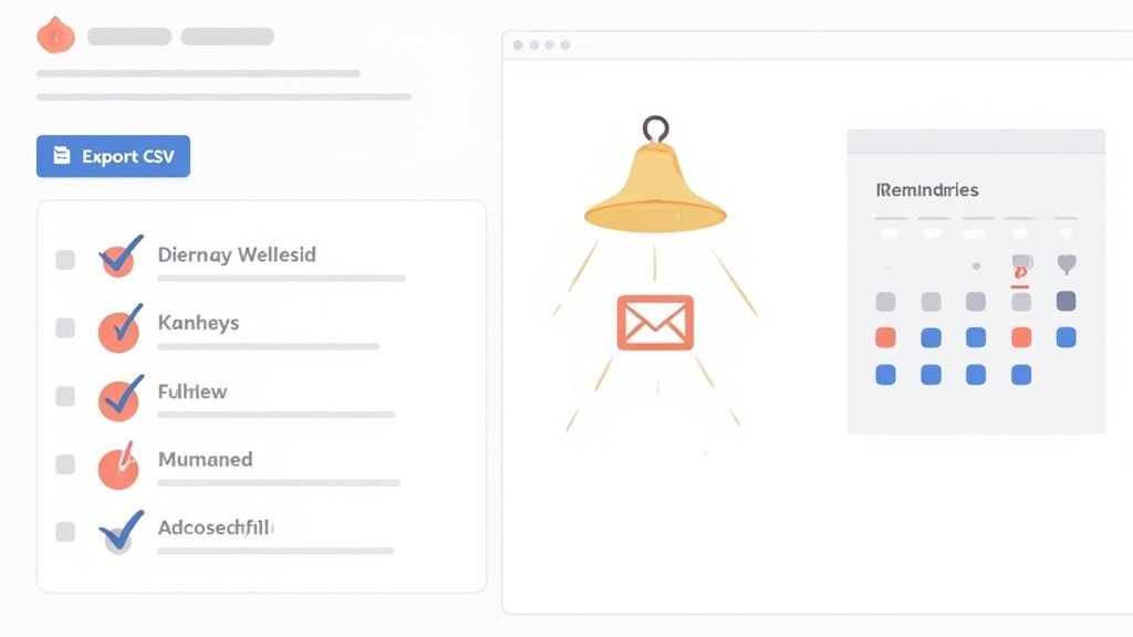 An aesthetic shot of a laptop displaying a custom RSVP form next to a cup of coffee.