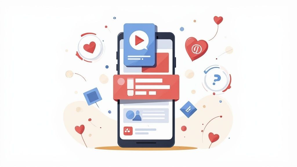 A digital marketing team collaborating on a social media campaign for an event.