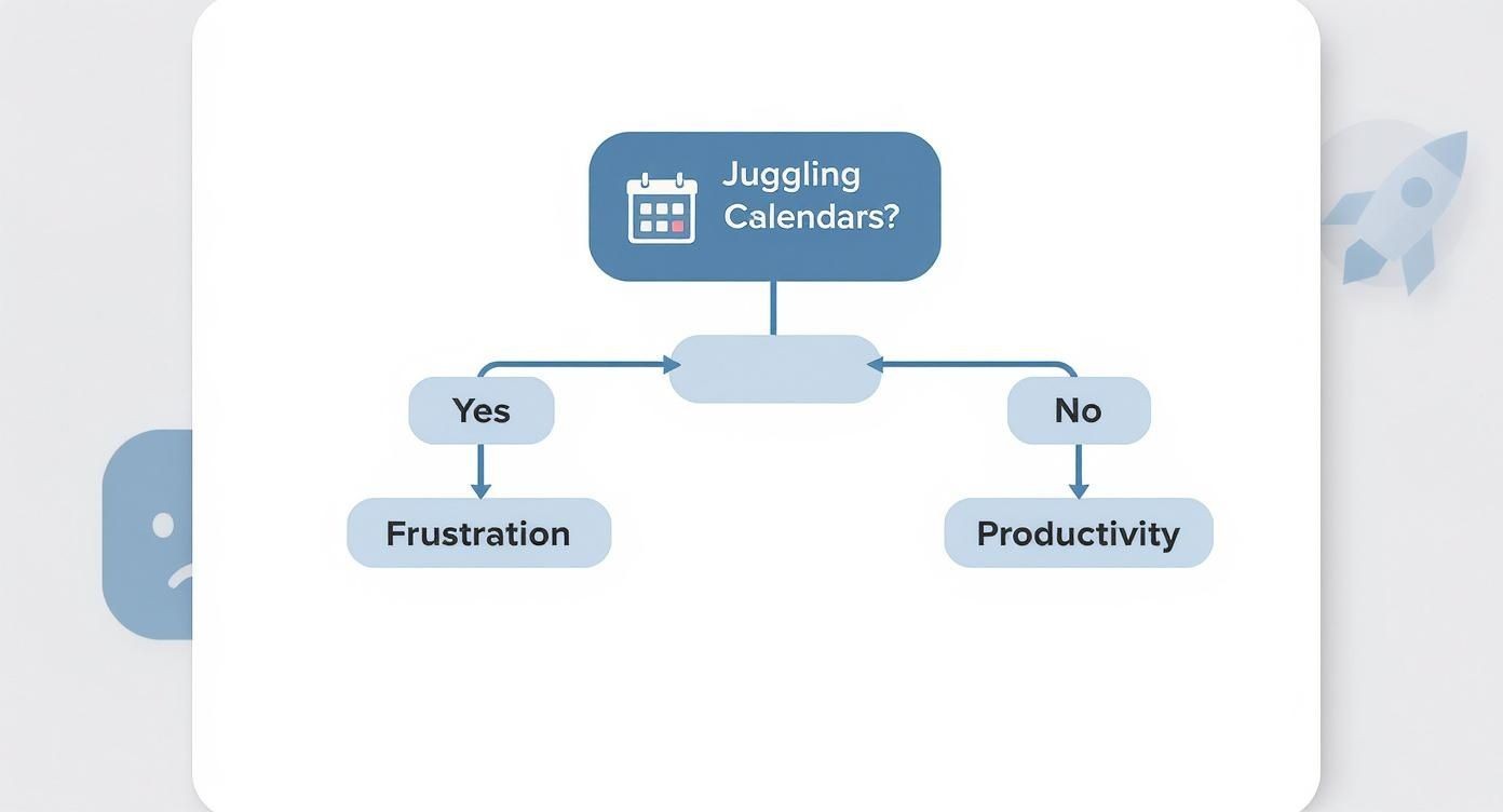 Infographic about synchronize outlook and google calendar